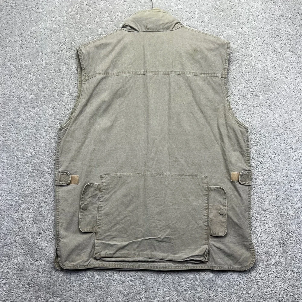 VINTAGE Banana Republic Vest Mens L Canvas Safari Utility Fishing Multi-Pocket